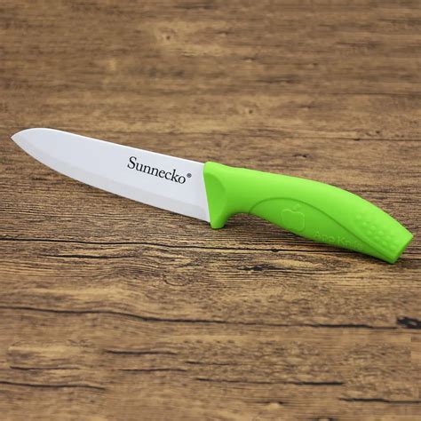 Sunnecko 6 Ceramic Chef Knife With Green Pptpr Handle Kitchen Knives