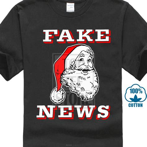 Santa Fake News Edgy Humor Trump Xmas Joke Funny Christmas T Shirt Tee