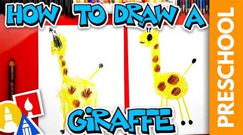 Drawing A Giraffe With Shapes Preschool Art For Kids Hub