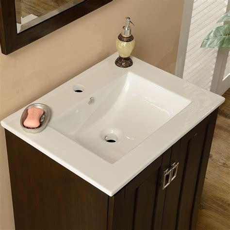 The sheer size of a trough sink lends itself to having multiple faucets using. InFurniture IN 32 Series 24" Single Sink Bathroom Vanity ...