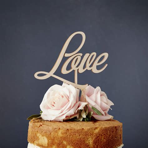 Elegant Love Wooden Wedding Cake Topper By Sophia Victoria Joy