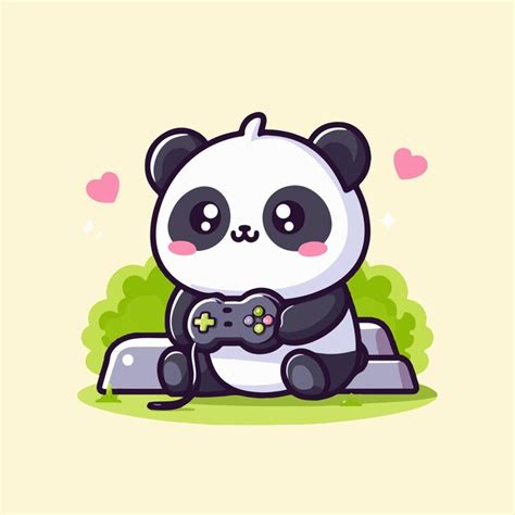 Premium Vector Cute Panda Playing Games Vector Illustrations
