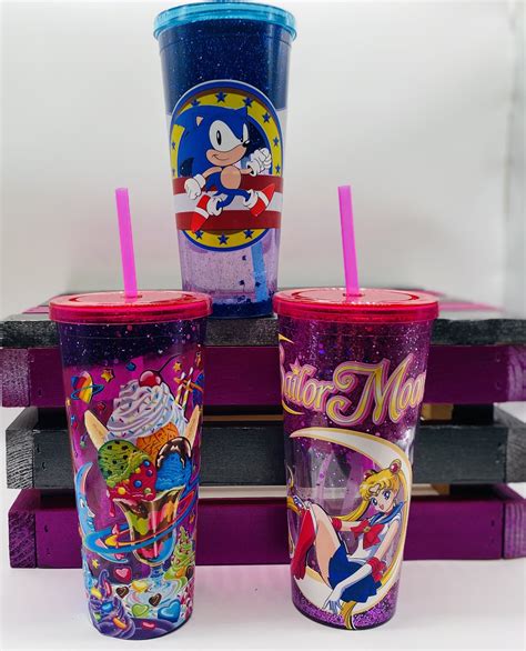 3 Different Fans 3 Different Snow Globe Tumblers Each Have
