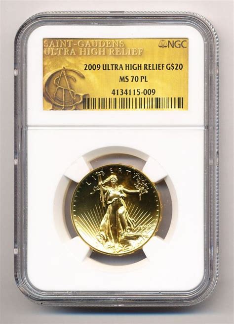 2009 20 Ultra High Relief Gold Saint Gaudens Double Eagle Ngc Ms 70 Pl