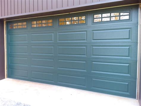 Fresh air screens 16 ft. 16x8 Model 4241 raised long panel garage door--Evergreen ...