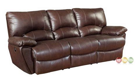 Clifford Dual Reclining Couch Brown Top Grain Leather Motion Sofa