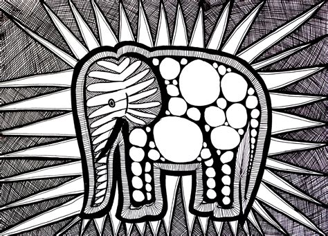 Animals Coloring Pages For Adults Coloring Difficult Elephant