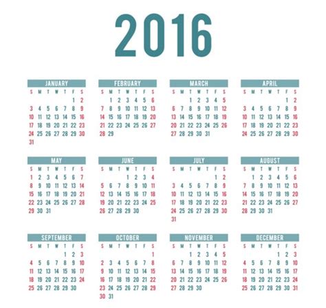 Calendarios 2016 Para Imprimir