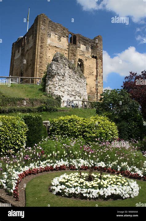 Guildford Castle Keep And Garden Grounds Guildford Surrey Stock Photo
