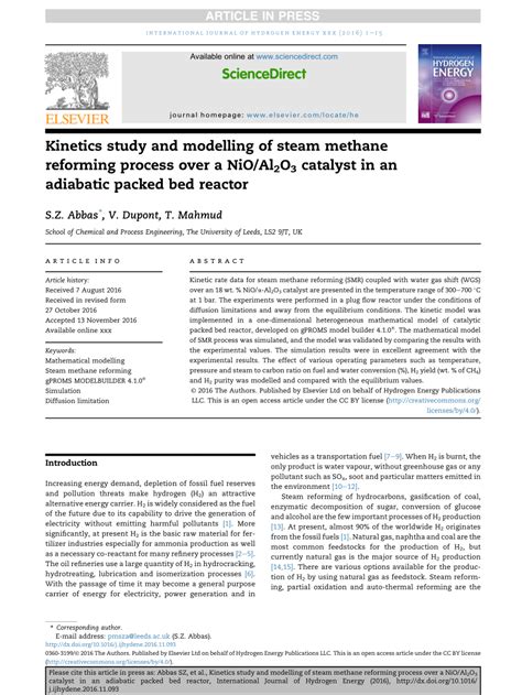 As a first approximation we will assume that the fluid moves down through the reactor in plug flow. (PDF) Kinetics study and modelling of steam methane ...