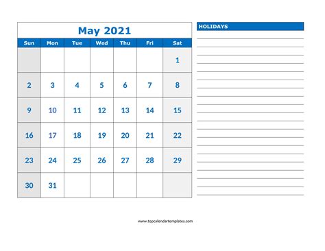 Our calendars are available as calendar pdf and. Free May 2021 Printable Calendar in Editable Format