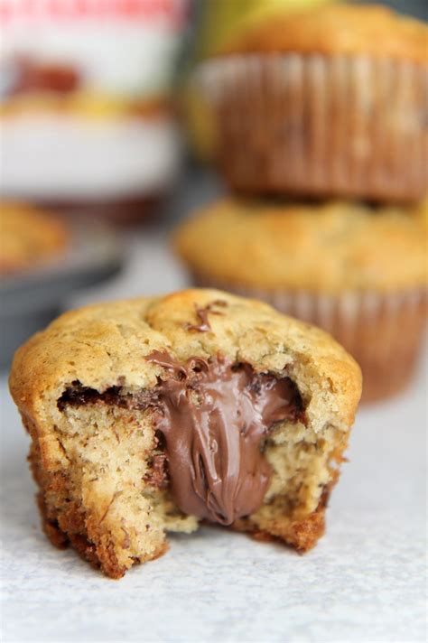 Nutella Stuffed Banana Muffins Cooked By Julie