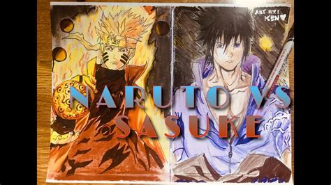 Drawing Naruto Vs Sasuke Sage Modesusano Youtube