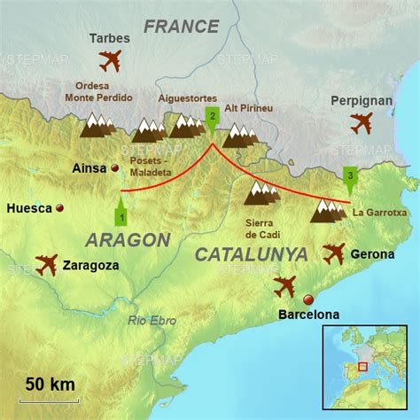 Stepmap Pyrenees East Camino Web Map Landkarte Für Spain
