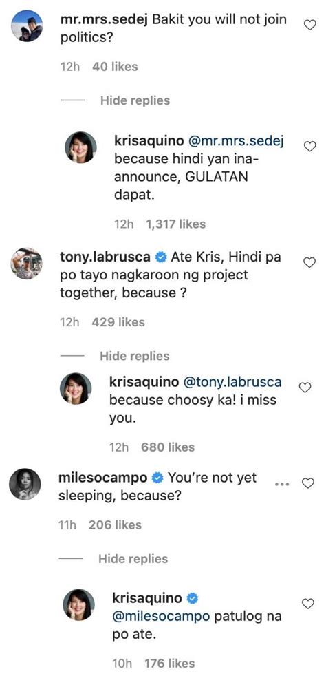 Kris Aquino Reacts To Viral Because Meme Gma Entertainment