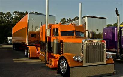 Peterbilt Orange Truck Cars Headlights Trucks Wallpapers