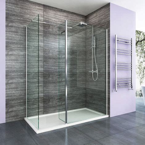 ELEGANT Walk In Shower Enclosure 8mm Easy Clean Glass 760mm Wetroom