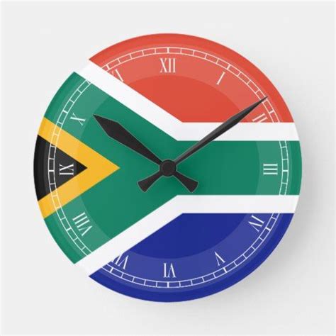 South African Flag Round Clock South African Flag South