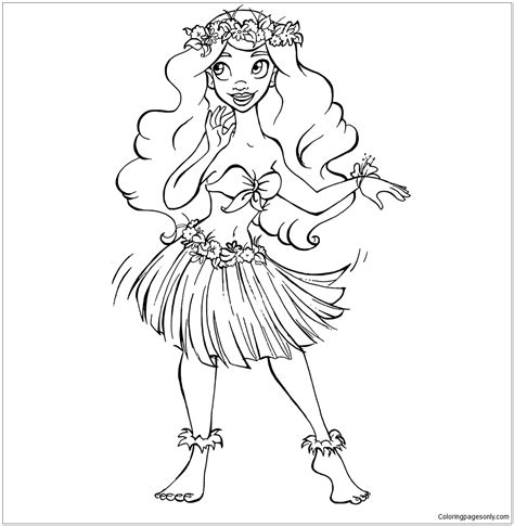 Moana Disney Princess Line Art Coloring Page Free Printable Coloring
