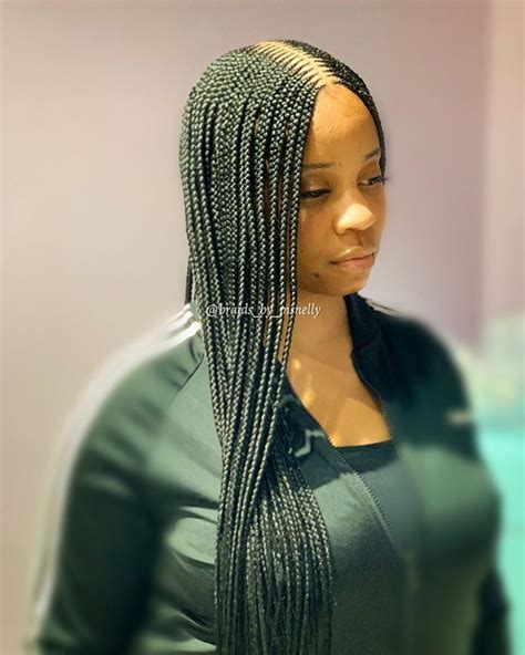 20 Layer Braids With Braid In The Middle Fashion Style