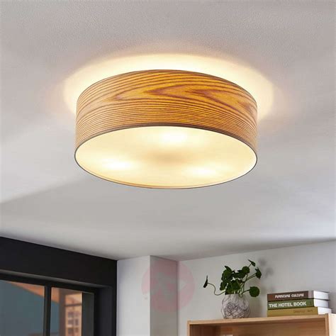 Dominic Wooden Ceiling Light With A Round Shape Uk