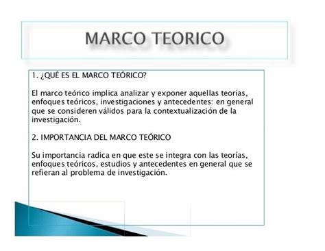 pasos para construir un marco teorico