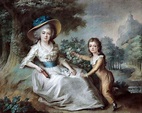 ca. 1785 Marie-Aurore de Saxe with her son Maurice Dupin de Francueil ...