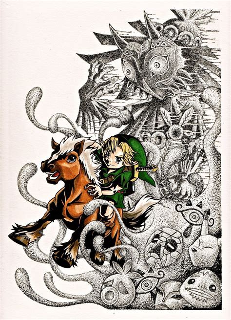 Also look for tatl to change colour. The Legend of Zelda Majora's Mask - Finished drawing by ...