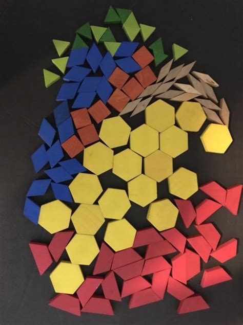 Learning Resources Wood Pattern Blocks Set Of 108 Math Geometry