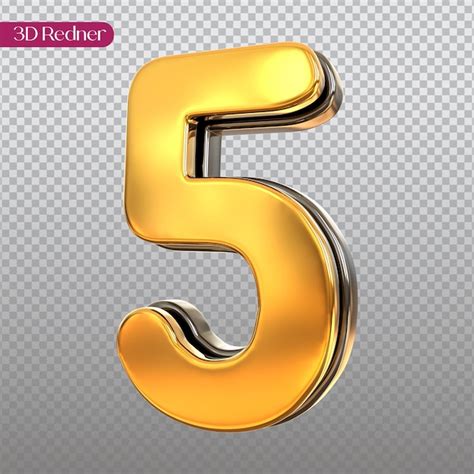 Premium Psd Number 3d Gold Rendering