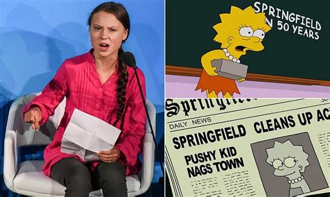 Fans Thing Greta Thunberg Is The Real Life Lisa Simpson Daily Mail Online