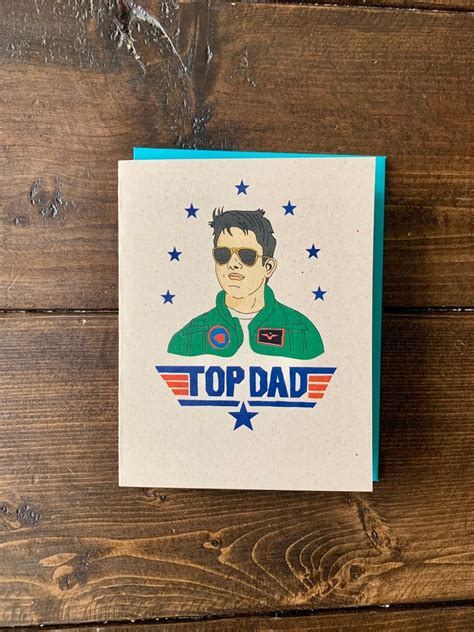 Top Gun Fathers Day Card Tom Cruise Maverick Card Card Etsy