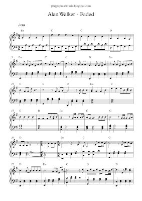 Download free piano midi download free piano pdf scores. play popular music, Faded - Alan Walker, free piano sheet ...