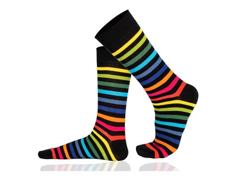 Mysocks Colourful Stripe Socks Seamless Toe Finest Combed Cotton Etsy