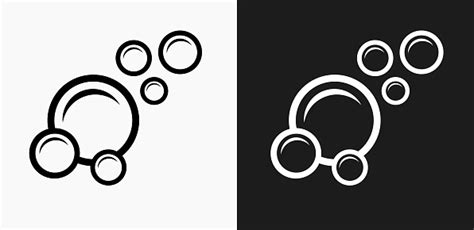 Bubbles Icon On Black And White Vector Backgrounds Stock Illustration