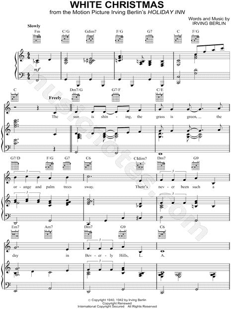 Download free white christmas sheet music for piano pdf. Bing Crosby "White Christmas" Sheet Music in C Major ...