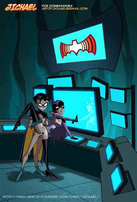 Robin And Batgirl In The Batcave Pubic Hair Version By