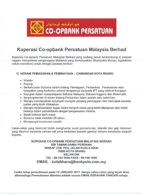 Jawatan kosong kosong terkini di malaysia dari syarikat terpercaya. Iklan Kerani Koperasi Bank Persatuan Malaysia Berhad 02 ...