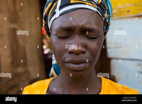 A Young Sad African Girl In Kampala Uganda Stock Photo Alamy