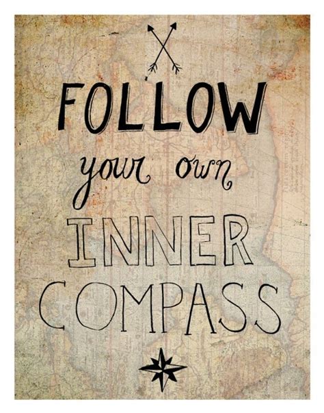 Items Similar To Follow Your Own Inner Compass Print Illustrated Quote