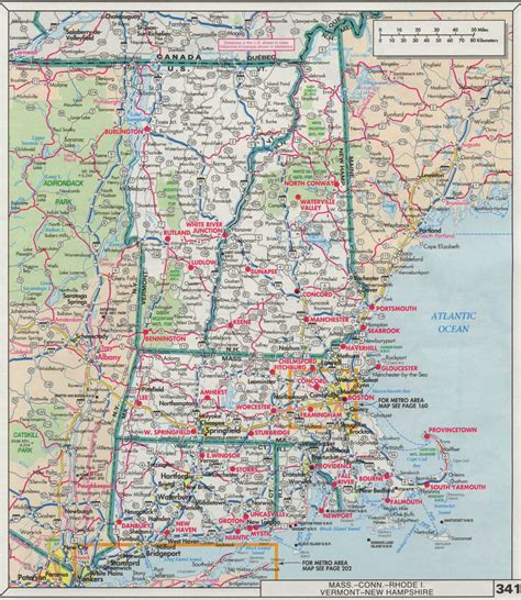 Road Map Of Massachusetts And New Hampshire