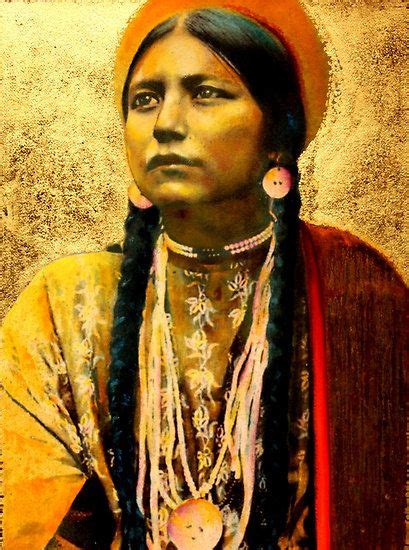 Jane Marie Lauren Lakota Maiden Mixed Media Oil Painting From Or