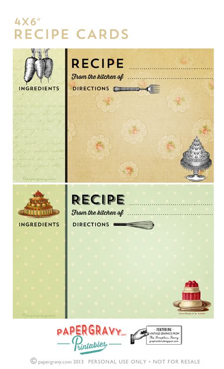 Maybe you would like to learn more about one of these? Printable Vintage Recipe Cards - The Graphics Fairy