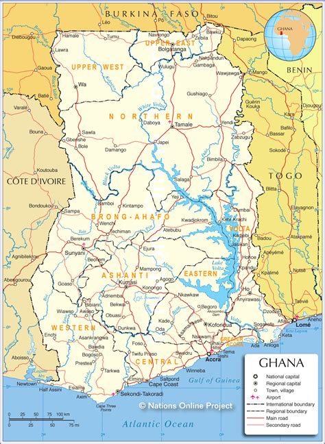 Political Map Of Ghana Nations Online Project