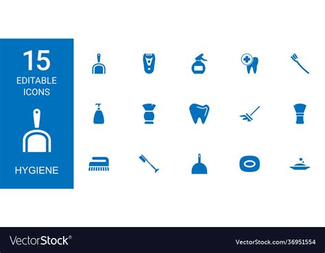 15 Hygiene Icons Royalty Free Vector Image Vectorstock