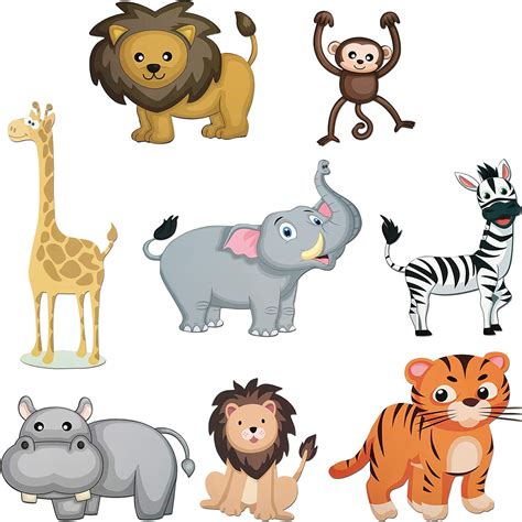 40 Pieces Zoo Animals Cutouts Jungle Cutouts Animal Cardboard Cutouts ...