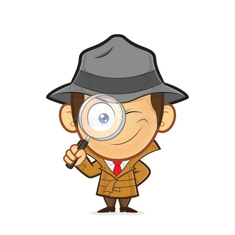 Detective Holding A Magnifying Glass Stock Vector