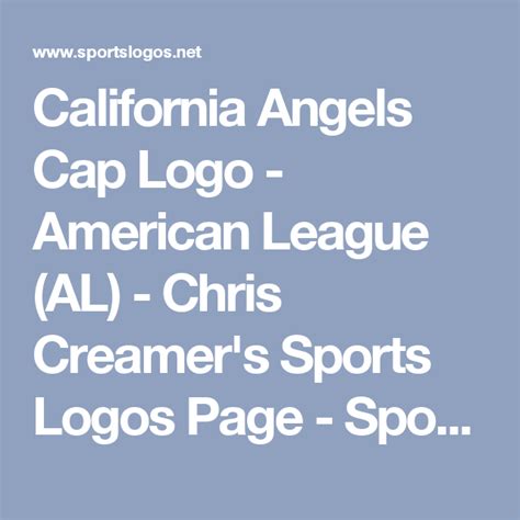 California Angels Cap Logo American League Al Chris Creamers