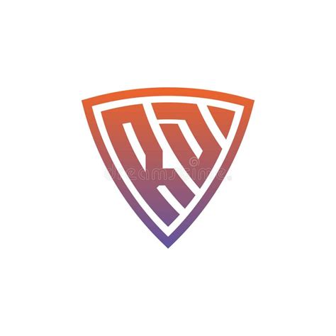 Rd Logo Shield Monogram Gradient Style Design Stock Vector