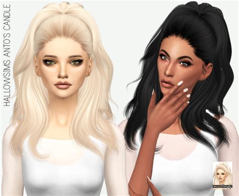 Sims 4 Hairs Miss Paraply Anto`s Candle Hair Retextured